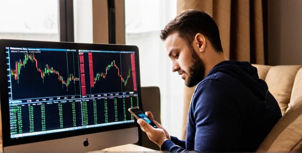man trading on computer in south africa